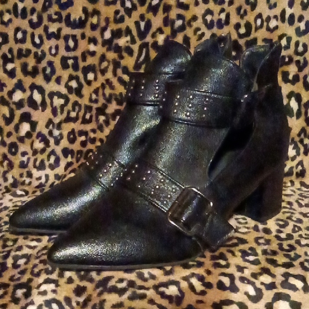 Black Studded Ankle Boots